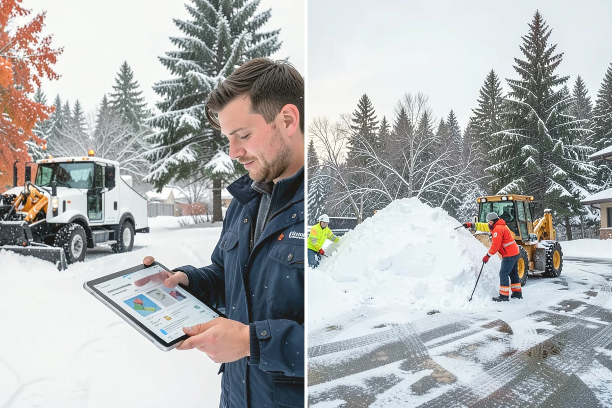 Manufacturing Plant Snow Removal in Carnation, King County, WA - Map shipping yards, inter-building routes, and worker lots