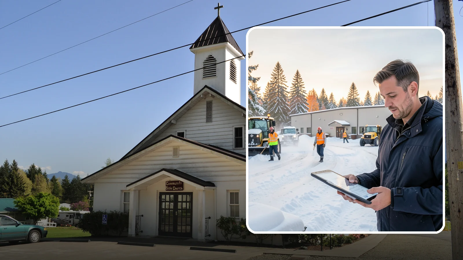 Manufacturing Plant Snow Removal in Concrete, Skagit County, WA - Keep raw materials arriving and finished goods shipping by having your plant's shipping yards, employee lots, and pedestrian...