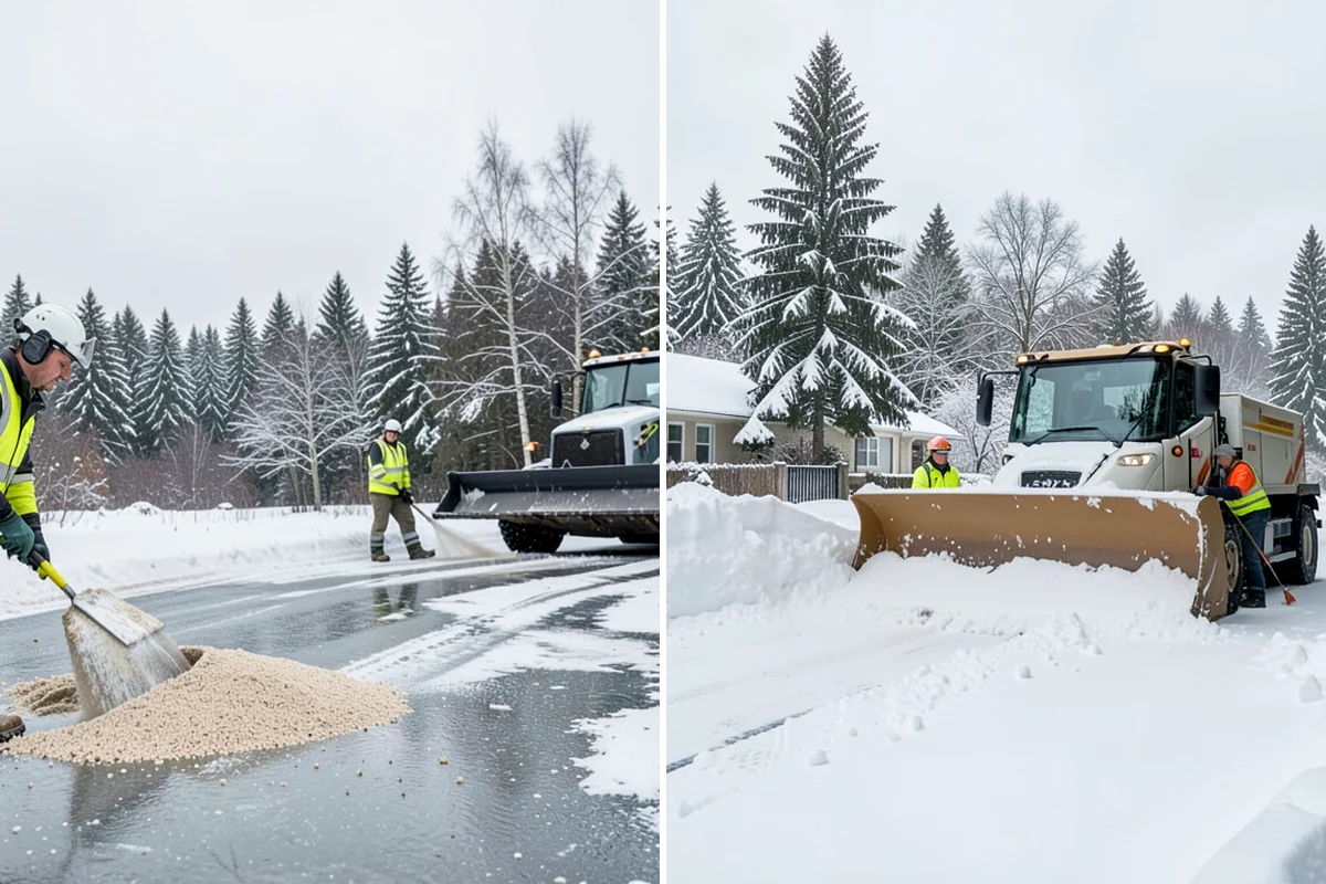 Manufacturing Plant Snow Removal in Concrete, Skagit County, WA - Map shipping yards, inter-building routes, and worker lots