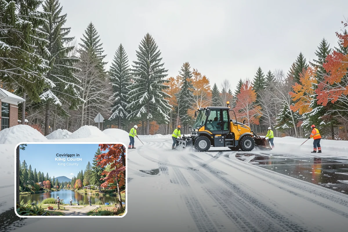 Manufacturing Plant Snow Removal in Covington, King County, WA - Shipping and receiving yards open for inbound freight