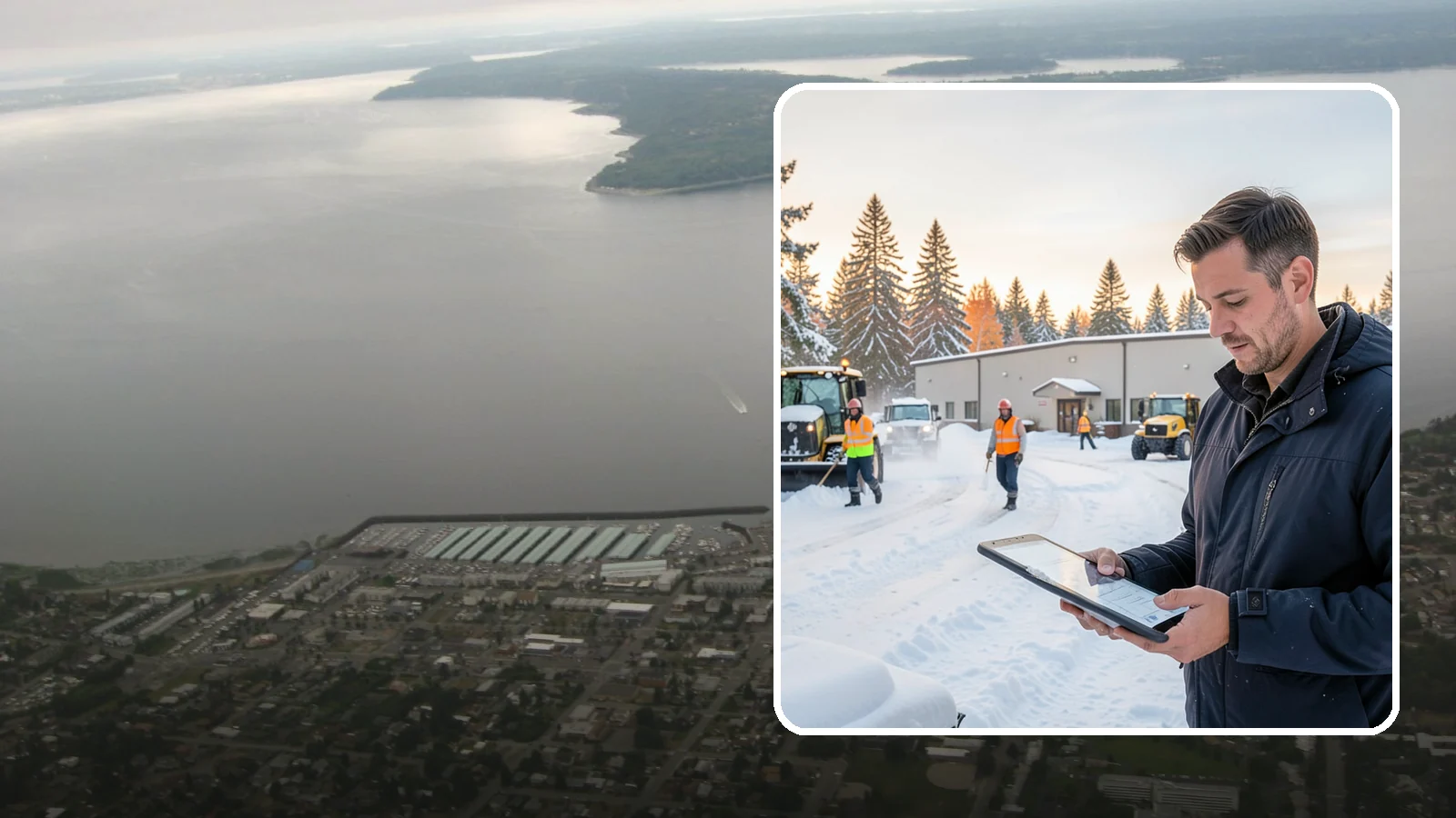 Manufacturing Plant Snow Removal in Des Moines, King County, WA - Keep raw materials arriving and finished goods shipping by having your plant's shipping yards, employee lots, and pedestrian...