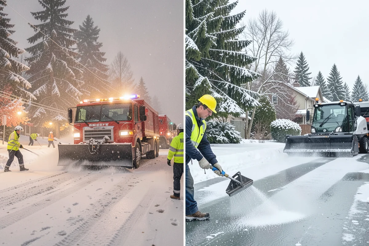 Manufacturing Plant Snow Removal in Des Moines, King County, WA - Map shipping yards, inter-building routes, and worker lots