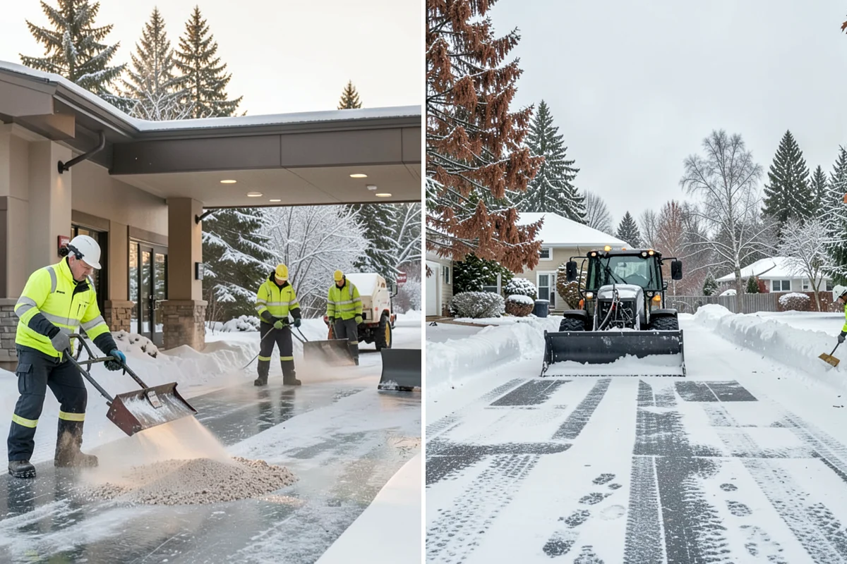 Manufacturing Plant Snow Removal in DuPont, Pierce County, WA - Map shipping yards, inter-building routes, and worker lots