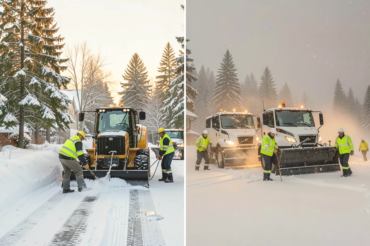 Manufacturing Plant Snow Removal in Eatonville, Pierce County, WA - Map shipping yards, inter-building routes, and worker lots