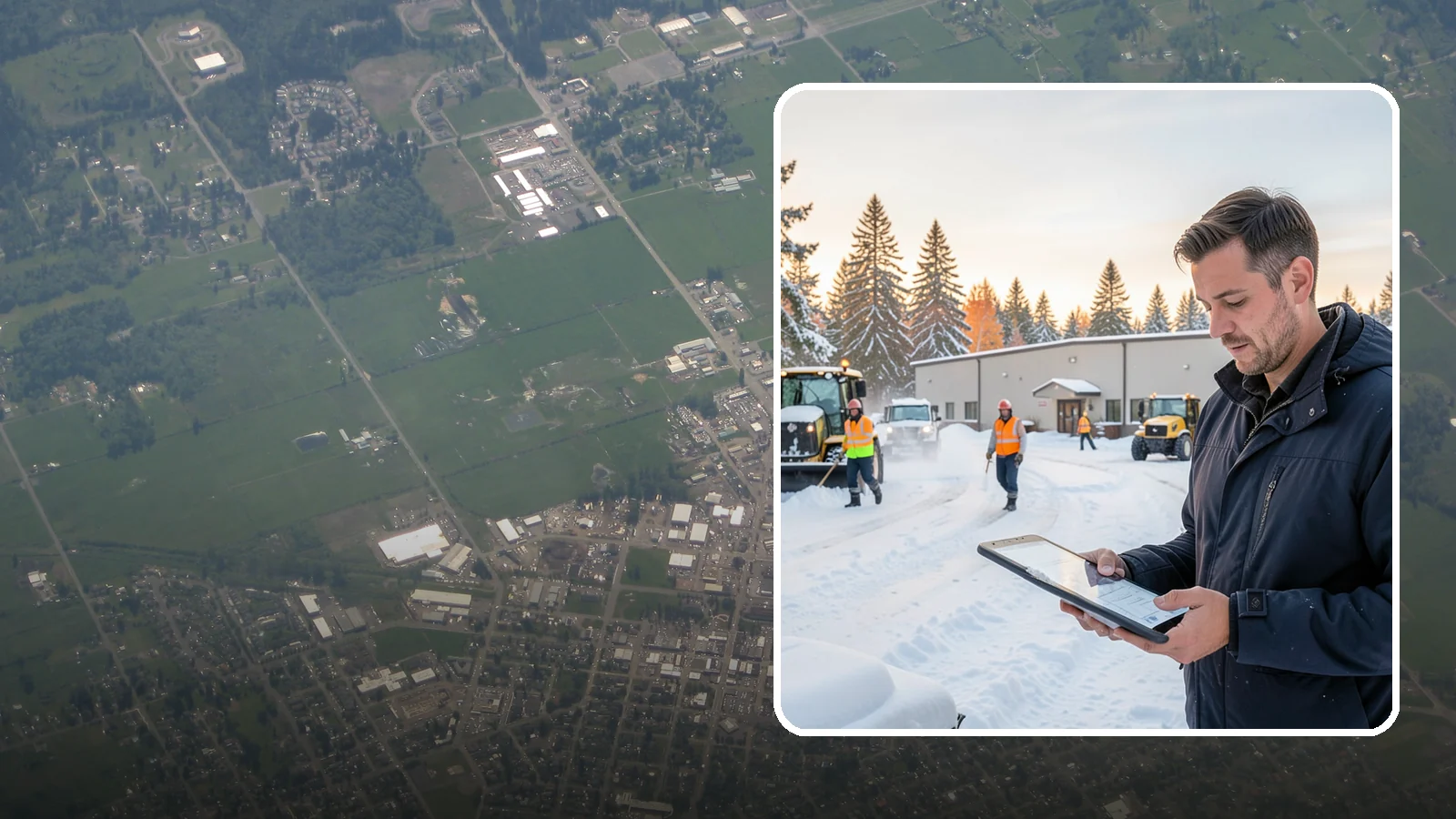 Manufacturing Plant Snow Removal in Enumclaw, King County, WA - Keep raw materials arriving and finished goods shipping by having your plant's shipping yards, employee lots, and pedestrian...