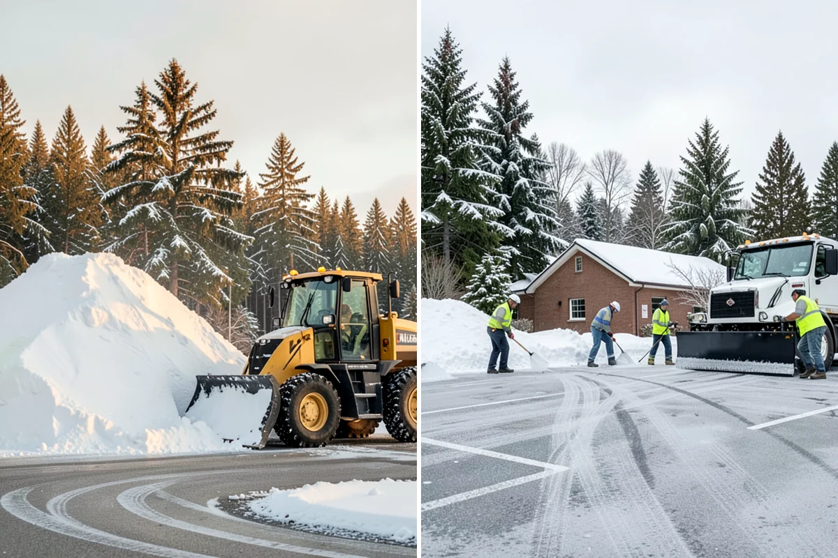 Manufacturing Plant Snow Removal in Enumclaw, King County, WA - Map shipping yards, inter-building routes, and worker lots