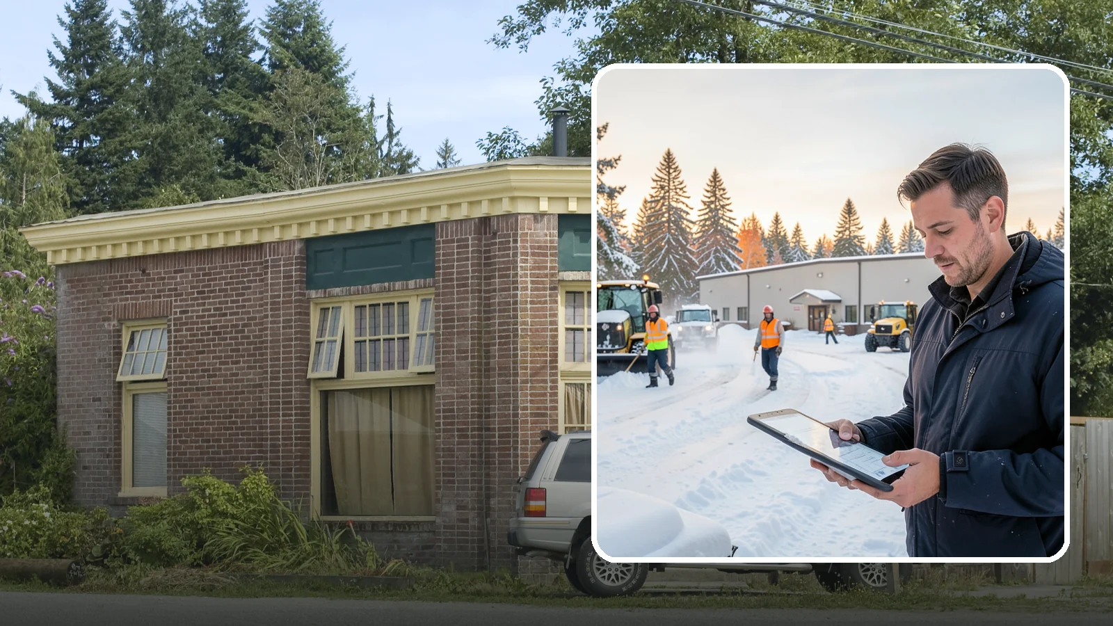 Manufacturing Plant Snow Removal in Hamilton, Skagit County, WA - Keep raw materials arriving and finished goods shipping by having your plant's shipping yards, employee lots, and pedestrian...