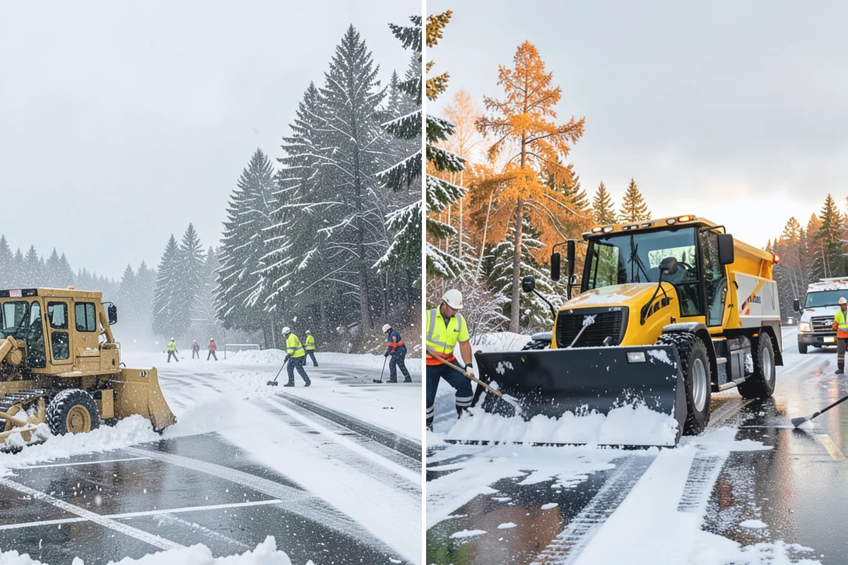 Manufacturing Plant Snow Removal in Hamilton, Skagit County, WA - Map shipping yards, inter-building routes, and worker lots