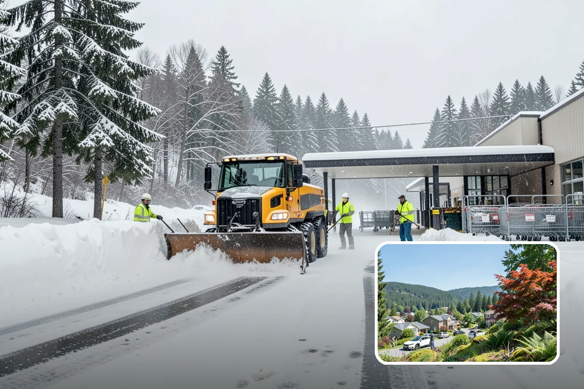 Manufacturing Plant Snow Removal in Index, Snohomish County, WA - Shipping and receiving yards open for inbound freight