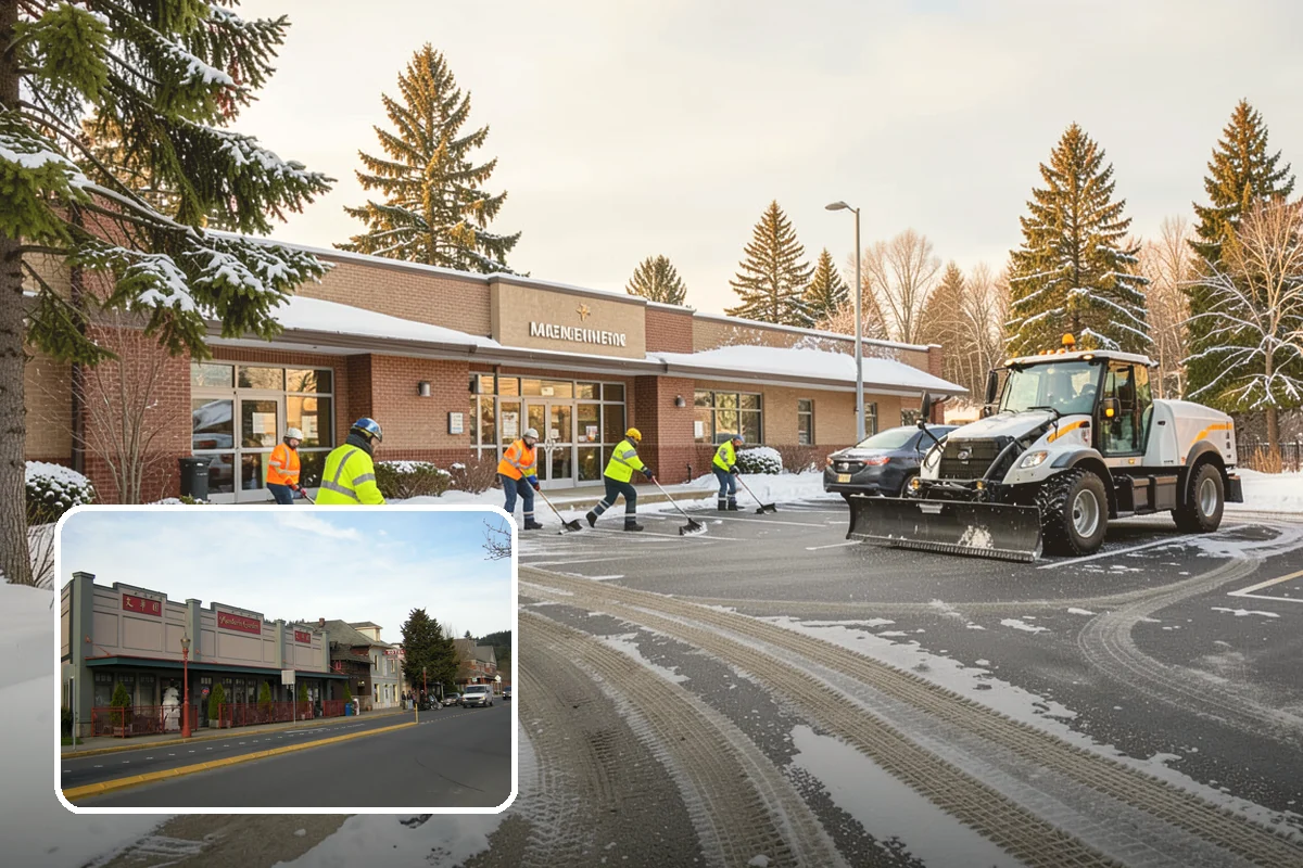 Manufacturing Plant Snow Removal in Issaquah, King County, WA - Shipping and receiving yards open for inbound freight
