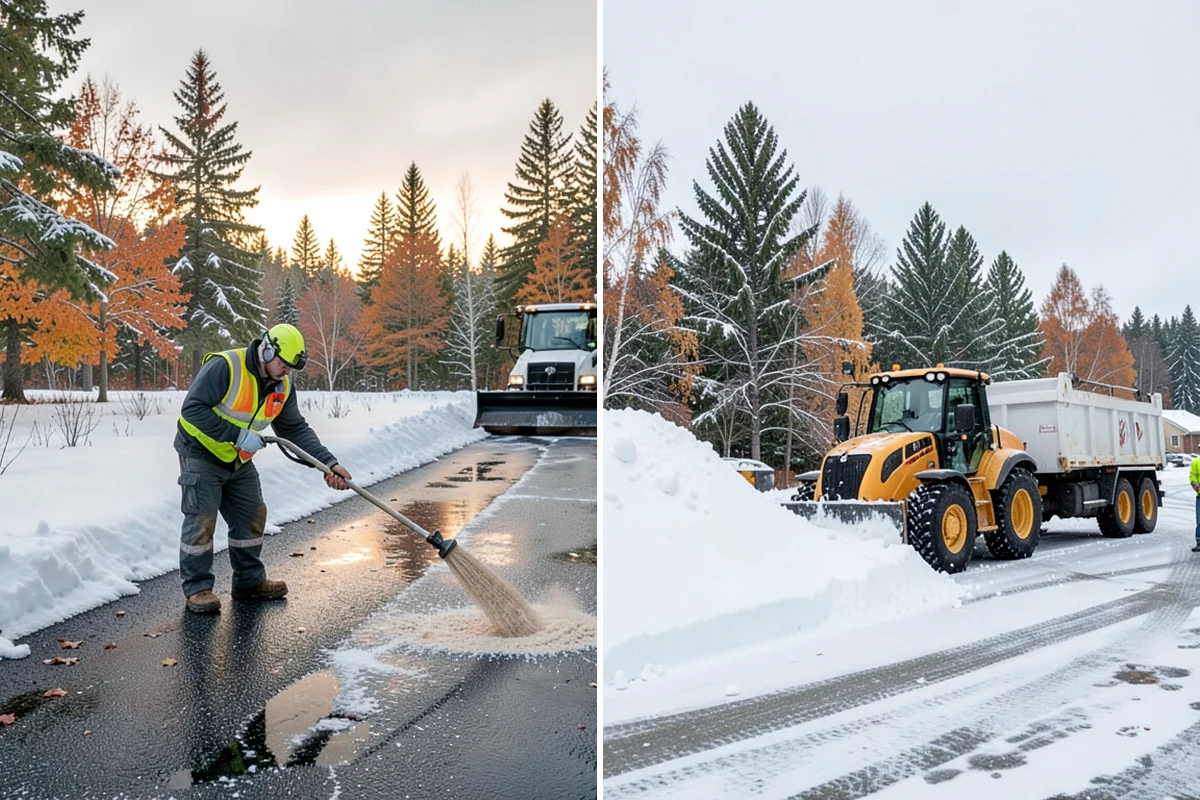 Manufacturing Plant Snow Removal in Kenmore, King County, WA - Map shipping yards, inter-building routes, and worker lots