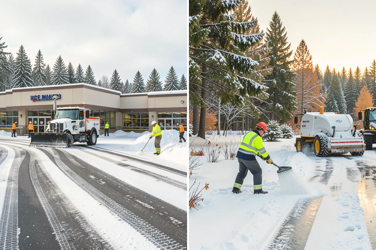 Manufacturing Plant Snow Removal in Kent, King County, WA - Map shipping yards, inter-building routes, and worker lots