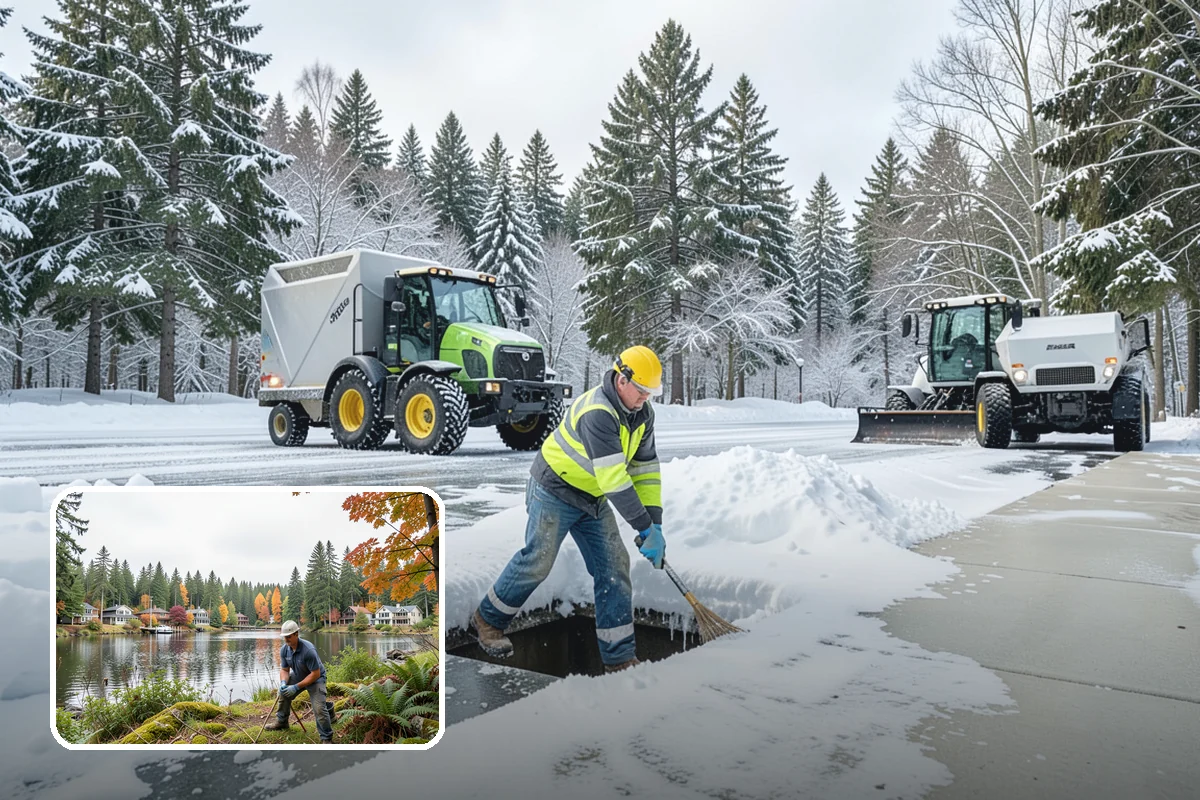 Manufacturing Plant Snow Removal in La Conner, Skagit County, WA - Shipping and receiving yards open for inbound freight