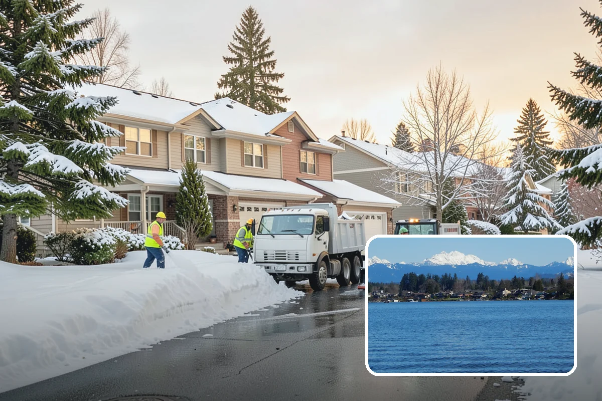 Manufacturing Plant Snow Removal in Lake Stevens, Snohomish County, WA - Shipping and receiving yards open for inbound freight