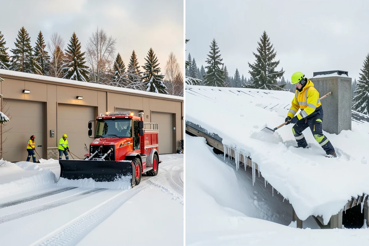 Manufacturing Plant Snow Removal in Maple Valley, King County, WA - Map shipping yards, inter-building routes, and worker lots
