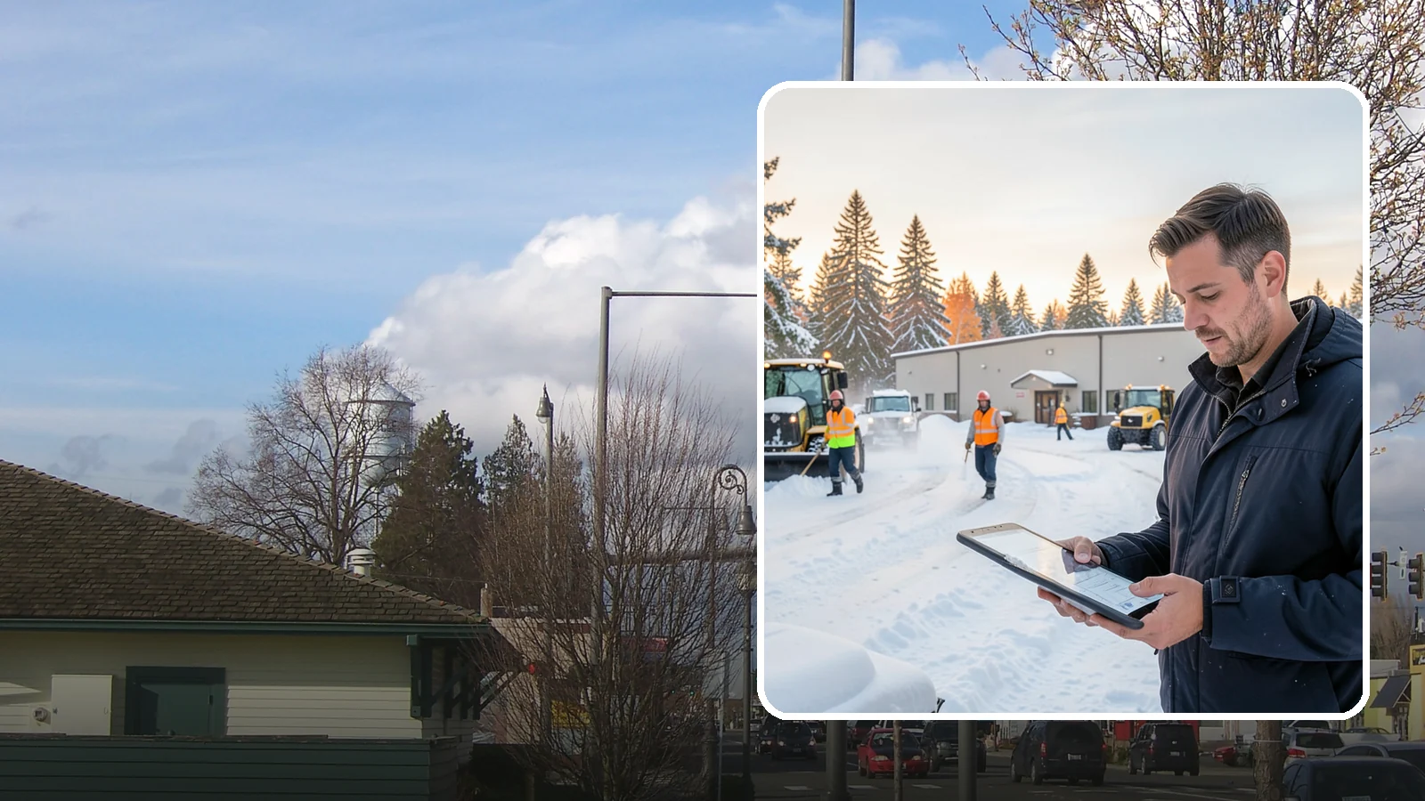 Manufacturing Plant Snow Removal in Marysville, Snohomish County, WA - Keep raw materials arriving and finished goods shipping by having your plant's shipping yards, employee lots, and pedestrian...