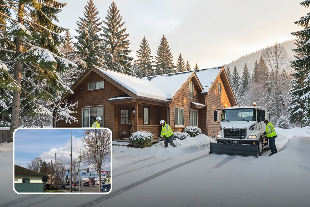 Manufacturing Plant Snow Removal in Marysville, Snohomish County, WA - Shipping and receiving yards open for inbound freight