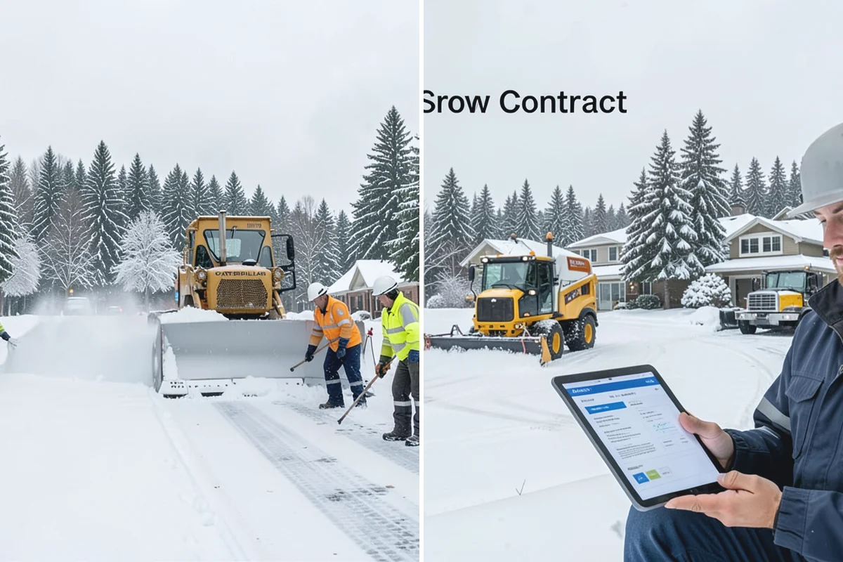Manufacturing Plant Snow Removal in Marysville, Snohomish County, WA - Map shipping yards, inter-building routes, and worker lots