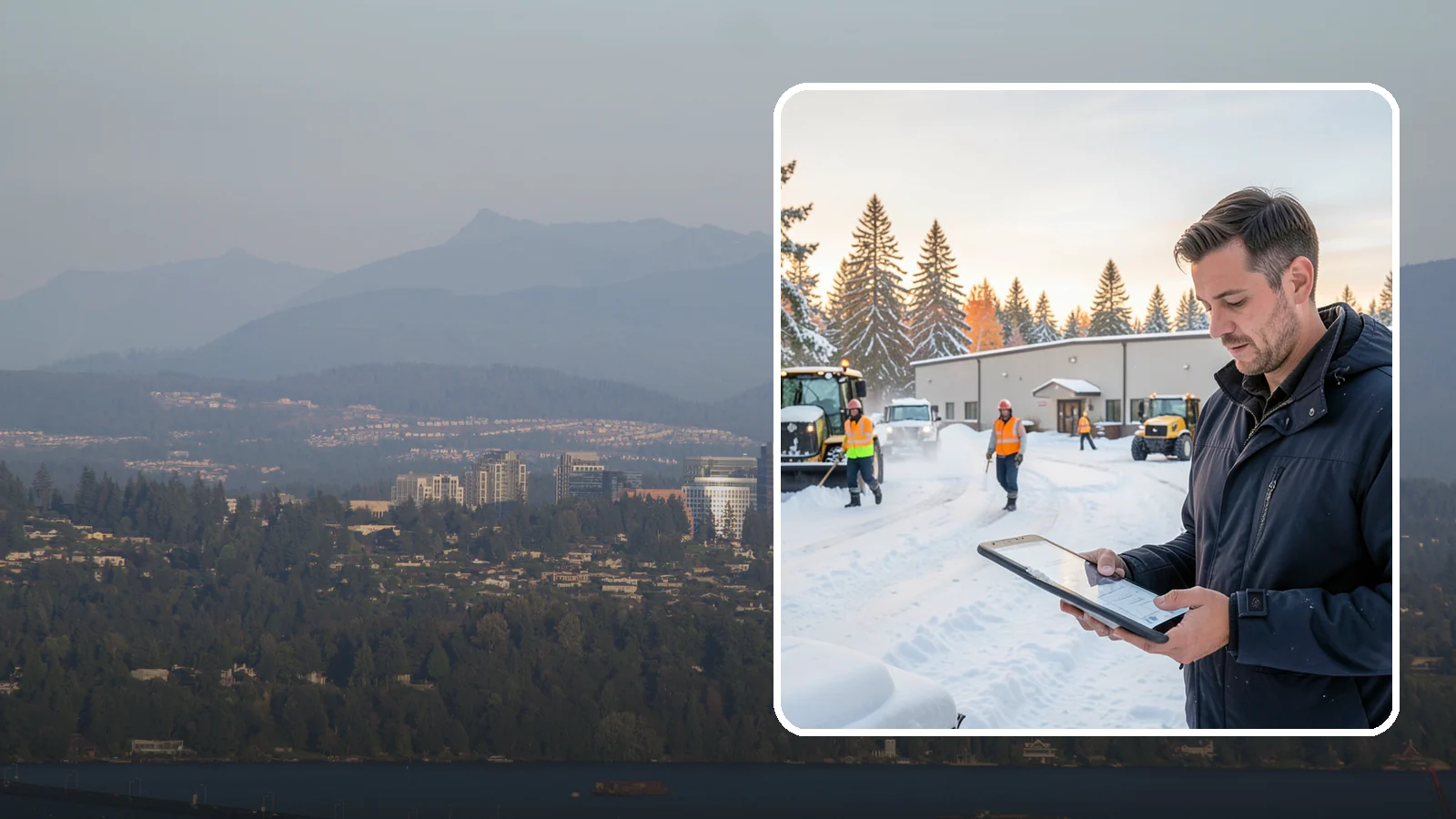 Manufacturing Plant Snow Removal in Medina, King County, WA - Keep raw materials arriving and finished goods shipping by having your plant's shipping yards, employee lots, and pedestrian...