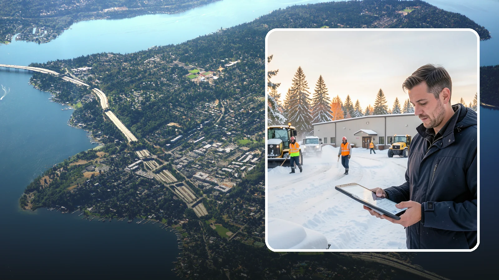 Manufacturing Plant Snow Removal in Mercer Island, King County, WA - Keep raw materials arriving and finished goods shipping by having your plant's shipping yards, employee lots, and pedestrian...