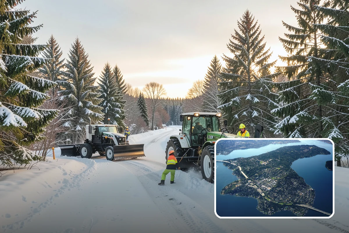 Manufacturing Plant Snow Removal in Mercer Island, King County, WA - Shipping and receiving yards open for inbound freight