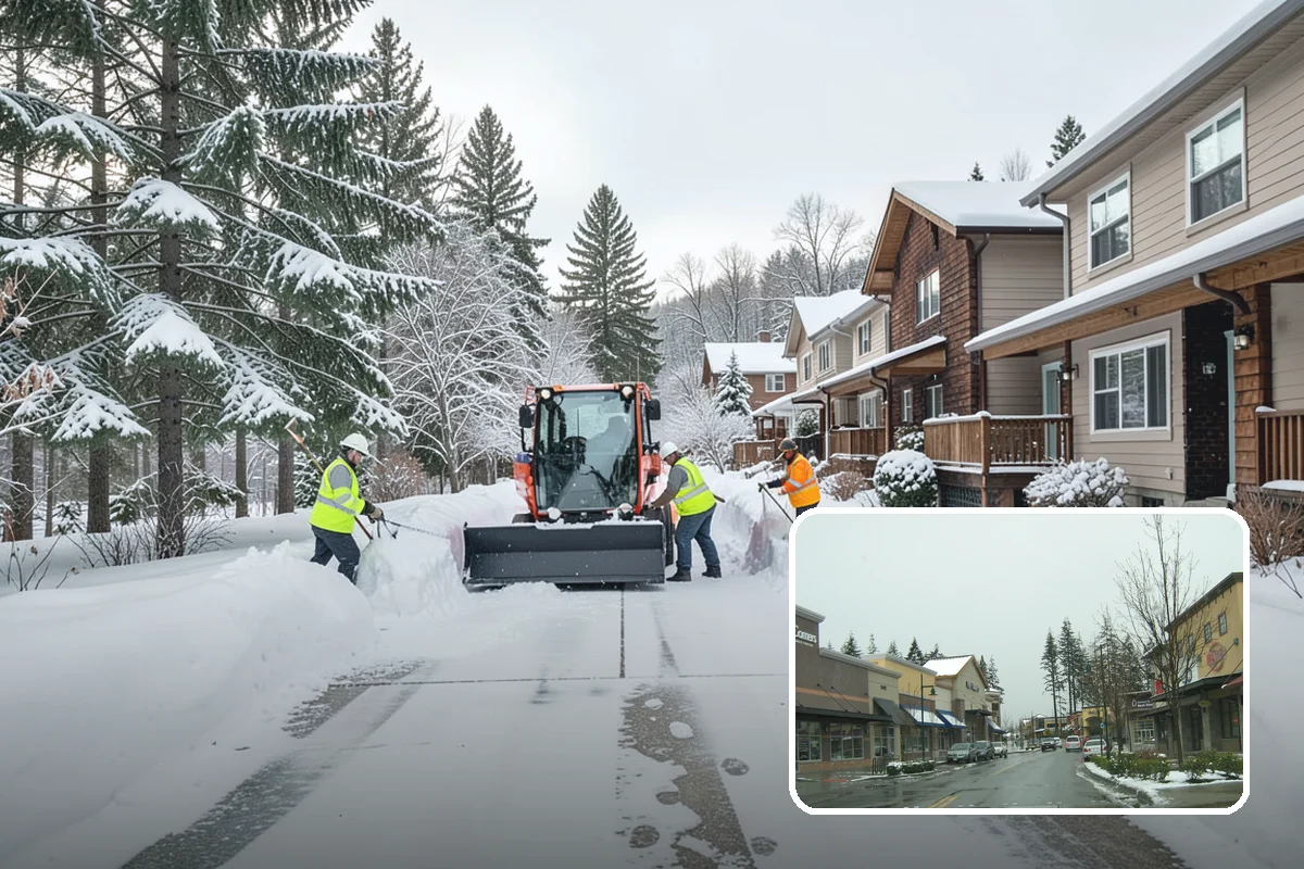 Manufacturing Plant Snow Removal in Mill Creek, Snohomish County, WA - Shipping and receiving yards open for inbound freight