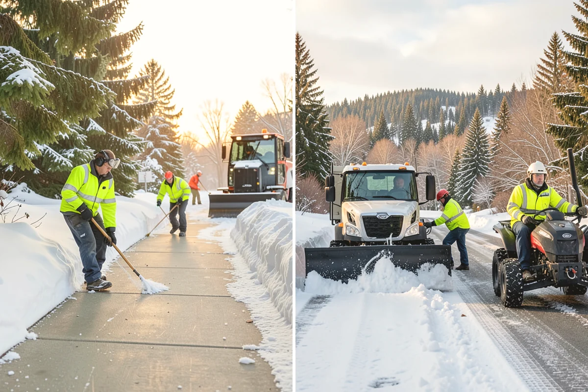 Manufacturing Plant Snow Removal in Monroe, Snohomish County, WA - Map shipping yards, inter-building routes, and worker lots