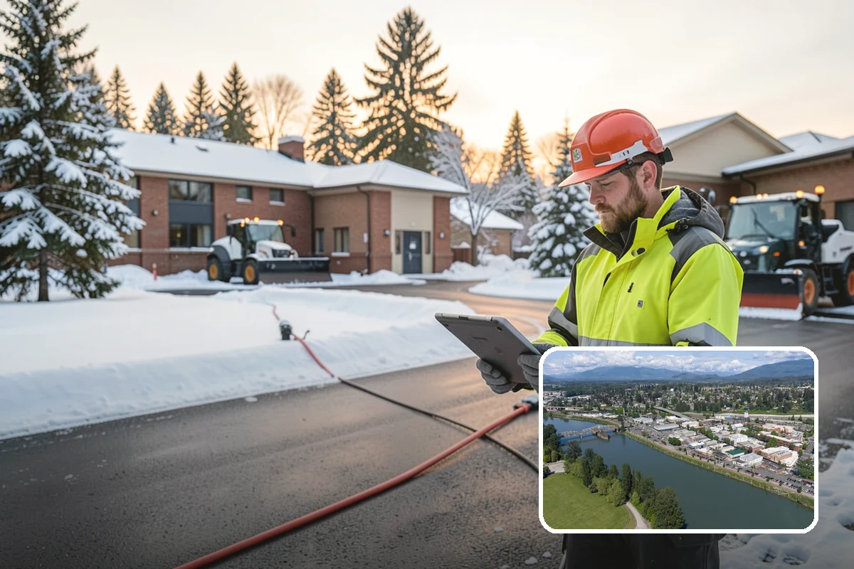 Manufacturing Plant Snow Removal in Mount Vernon, Skagit County, WA - Shipping and receiving yards open for inbound freight