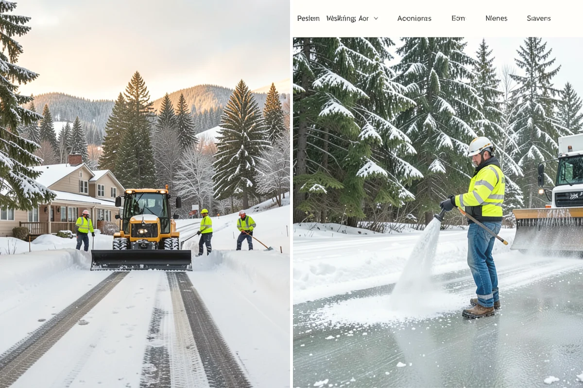 Manufacturing Plant Snow Removal in Mukilteo, Snohomish County, WA - Map shipping yards, inter-building routes, and worker lots