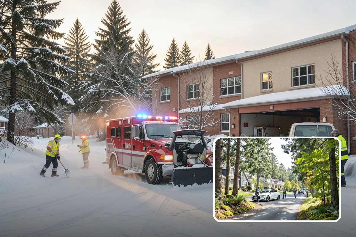 Manufacturing Plant Snow Removal in Normandy Park, King County, WA - Shipping and receiving yards open for inbound freight