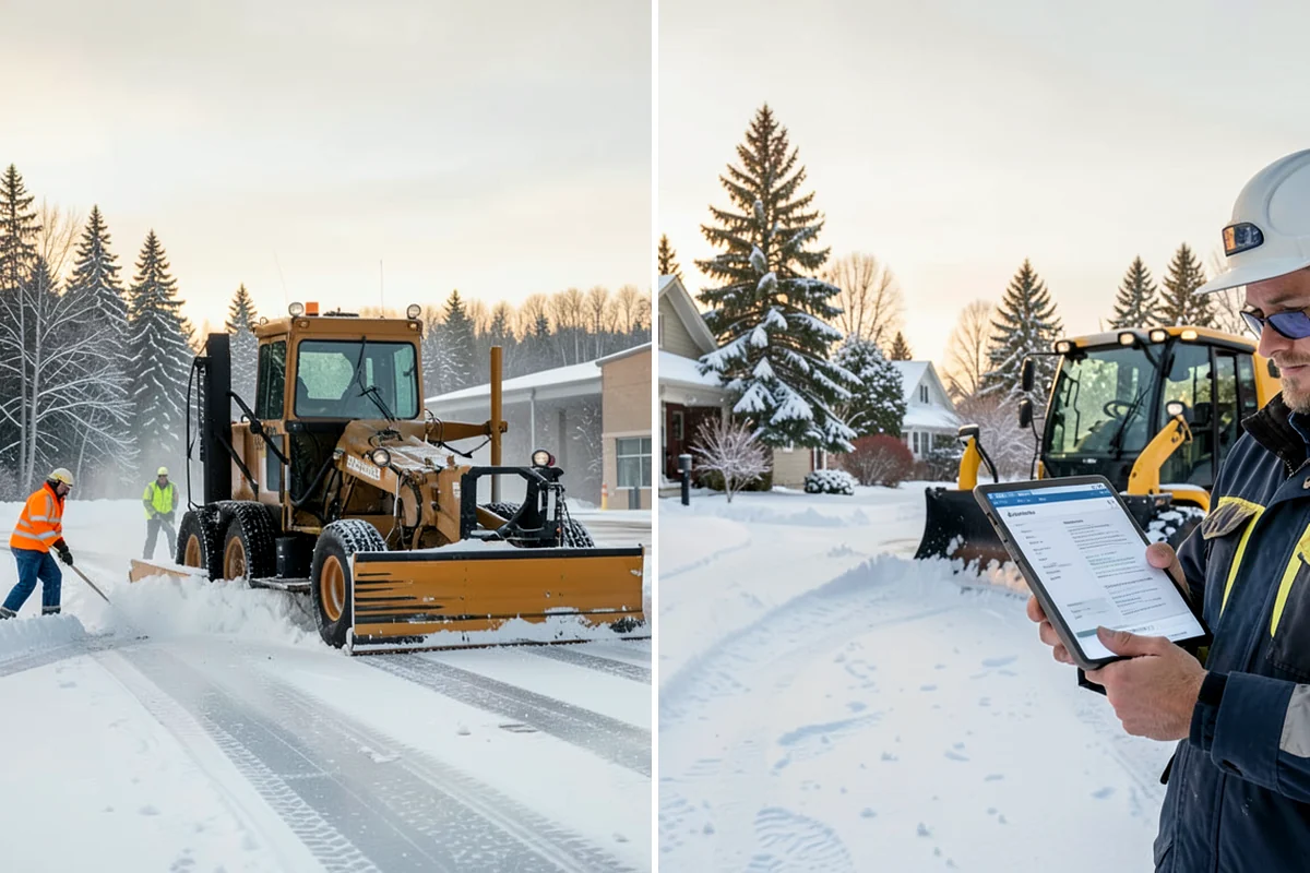 Manufacturing Plant Snow Removal in Normandy Park, King County, WA - Map shipping yards, inter-building routes, and worker lots