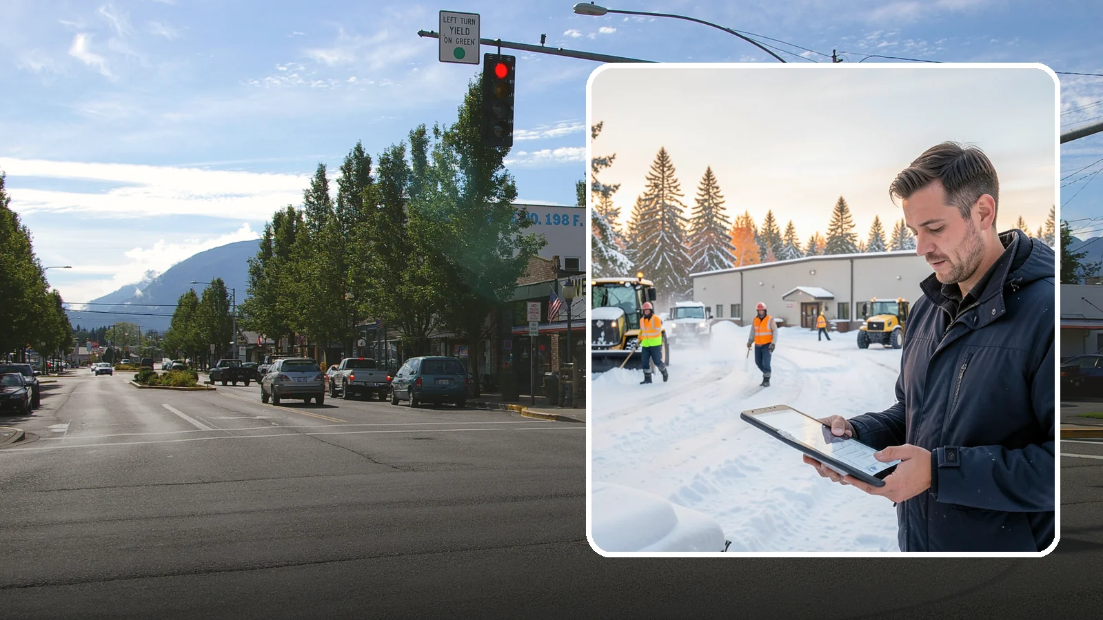 Manufacturing Plant Snow Removal in North Bend, King County, WA - Keep raw materials arriving and finished goods shipping by having your plant's shipping yards, employee lots, and pedestrian...