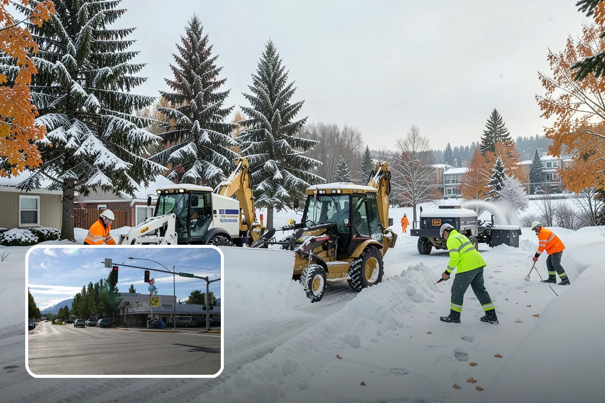 Manufacturing Plant Snow Removal in North Bend, King County, WA - Shipping and receiving yards open for inbound freight