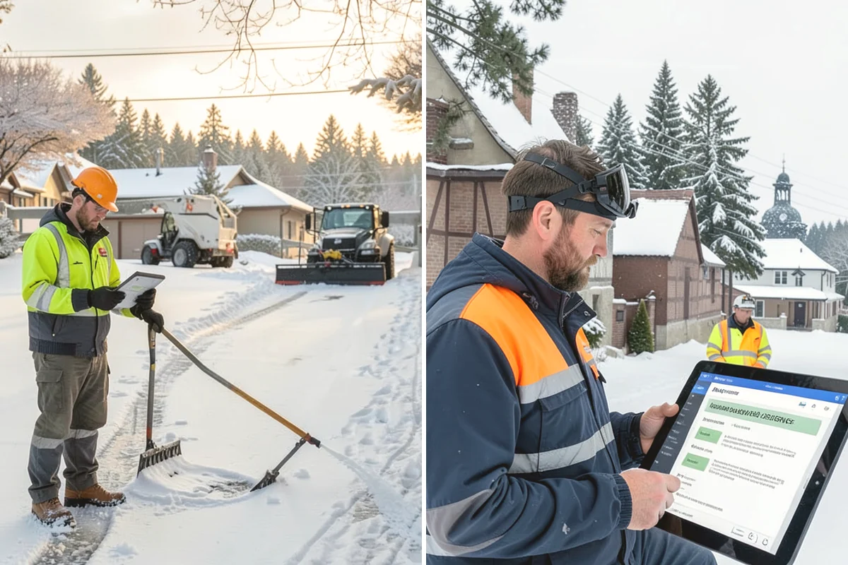 Manufacturing Plant Snow Removal in North Bend, King County, WA - Map shipping yards, inter-building routes, and worker lots
