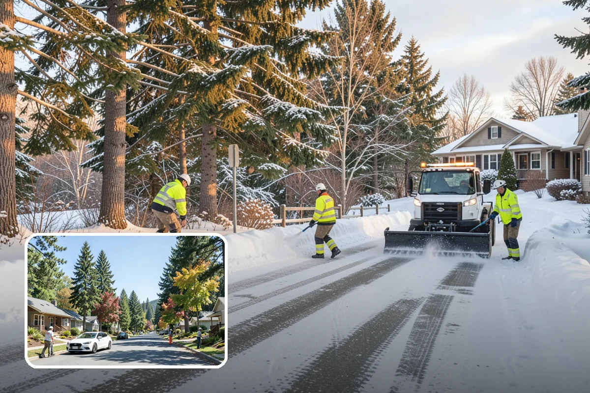 Manufacturing Plant Snow Removal in Orting, Pierce County, WA - Shipping and receiving yards open for inbound freight