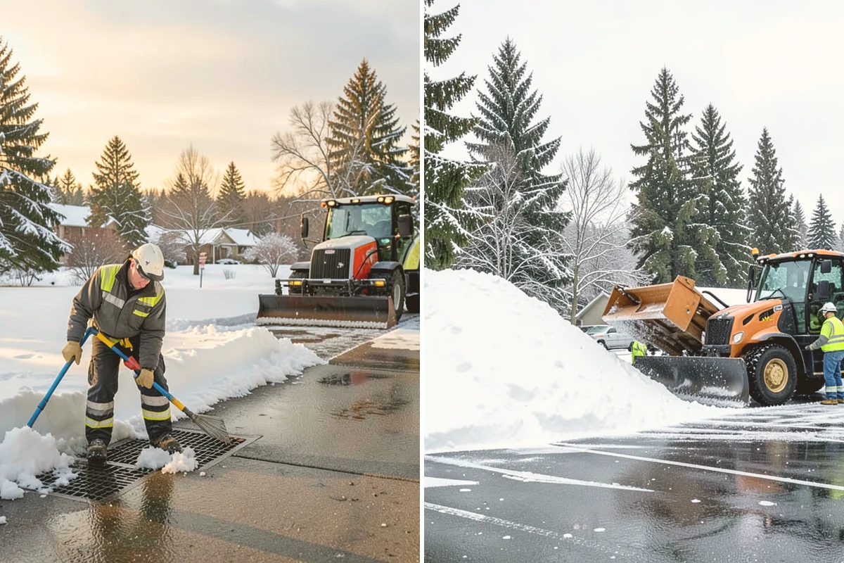 Manufacturing Plant Snow Removal in Orting, Pierce County, WA - Map shipping yards, inter-building routes, and worker lots