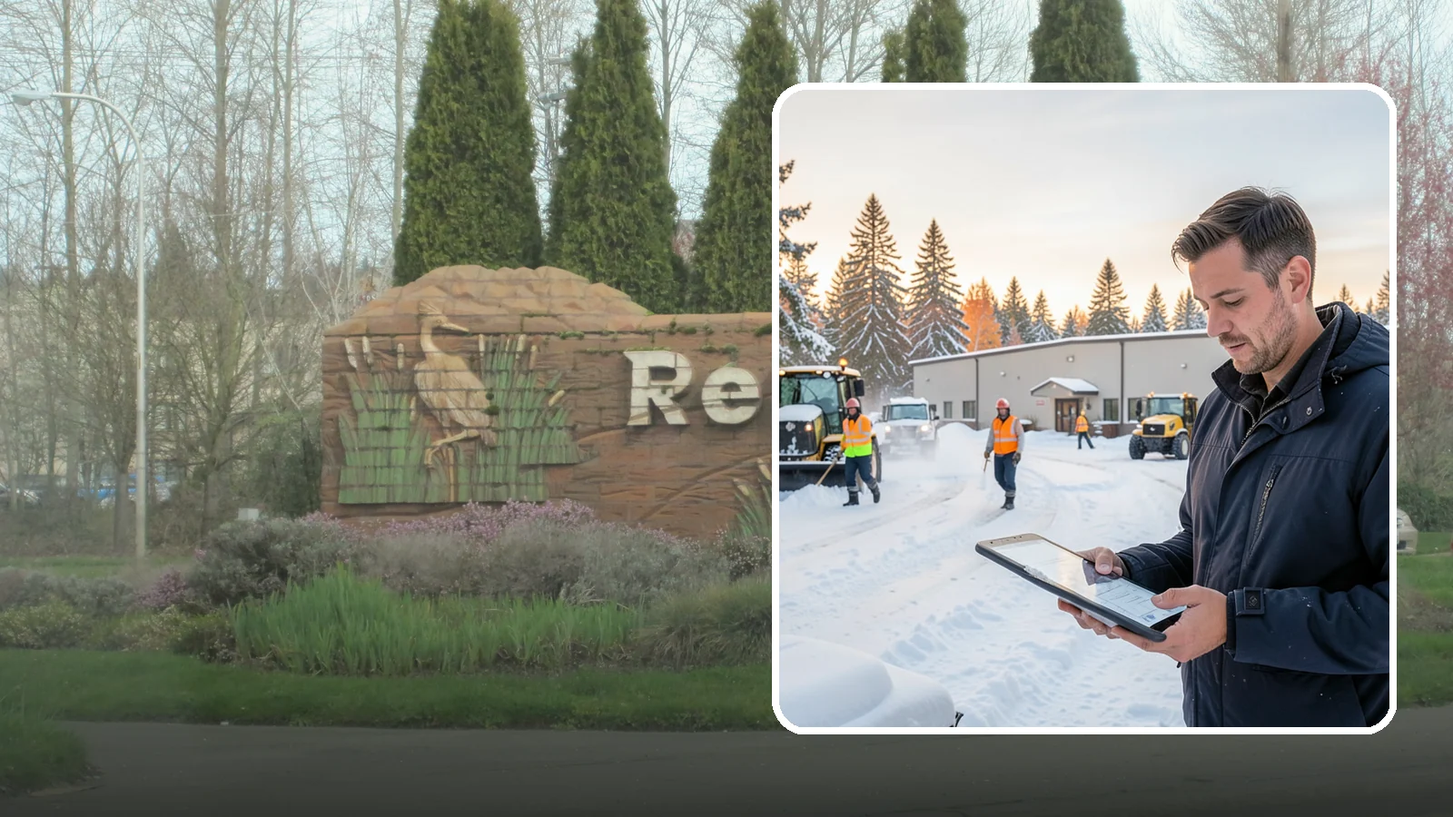 Manufacturing Plant Snow Removal in Renton, King County, WA - Keep raw materials arriving and finished goods shipping by having your plant's shipping yards, employee lots, and pedestrian...