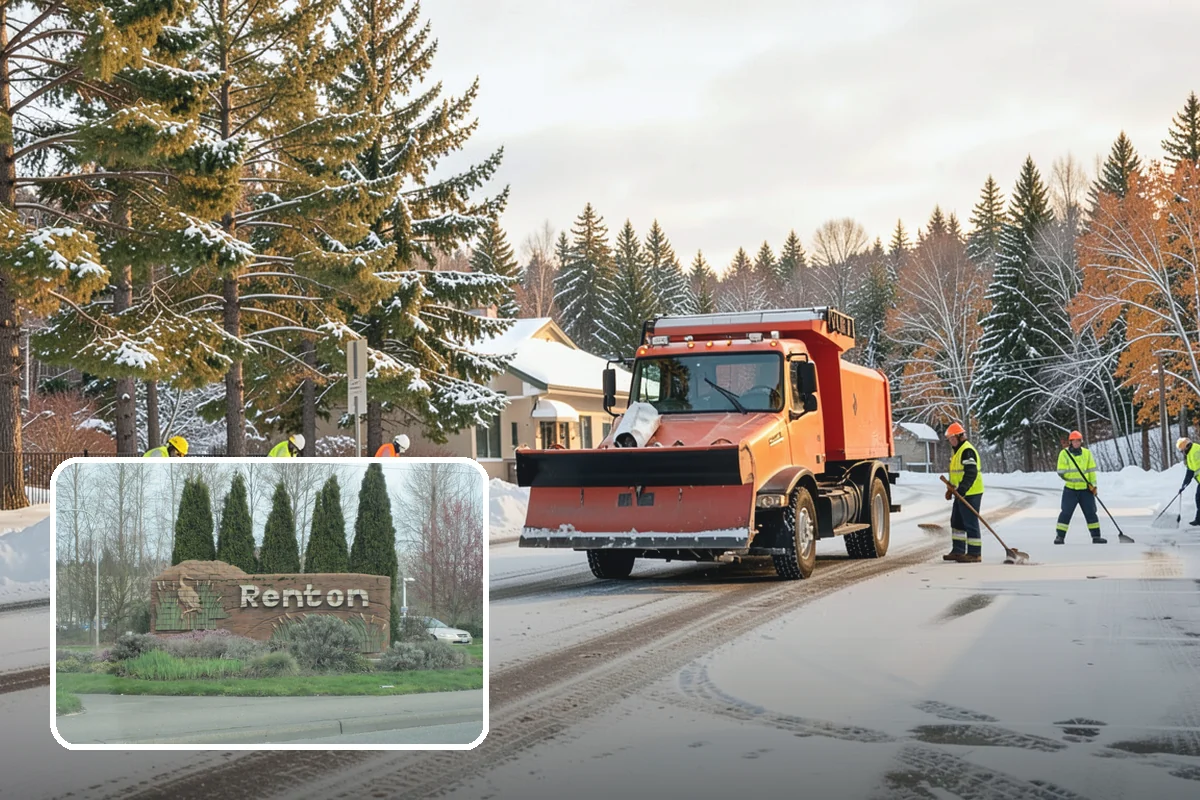 Manufacturing Plant Snow Removal in Renton, King County, WA - Shipping and receiving yards open for inbound freight