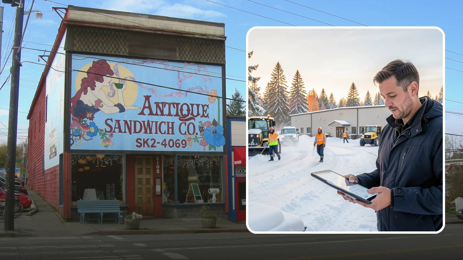 Manufacturing Plant Snow Removal in Ruston, Pierce County, WA - Keep raw materials arriving and finished goods shipping by having your plant's shipping yards, employee lots, and pedestrian...