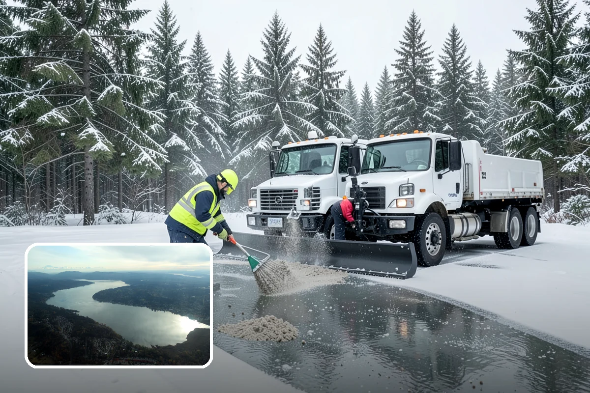 Manufacturing Plant Snow Removal in Sammamish, King County, WA - Shipping and receiving yards open for inbound freight