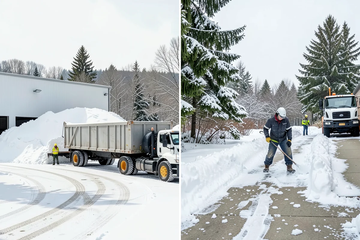 Manufacturing Plant Snow Removal in SeaTac, King County, WA - Map shipping yards, inter-building routes, and worker lots