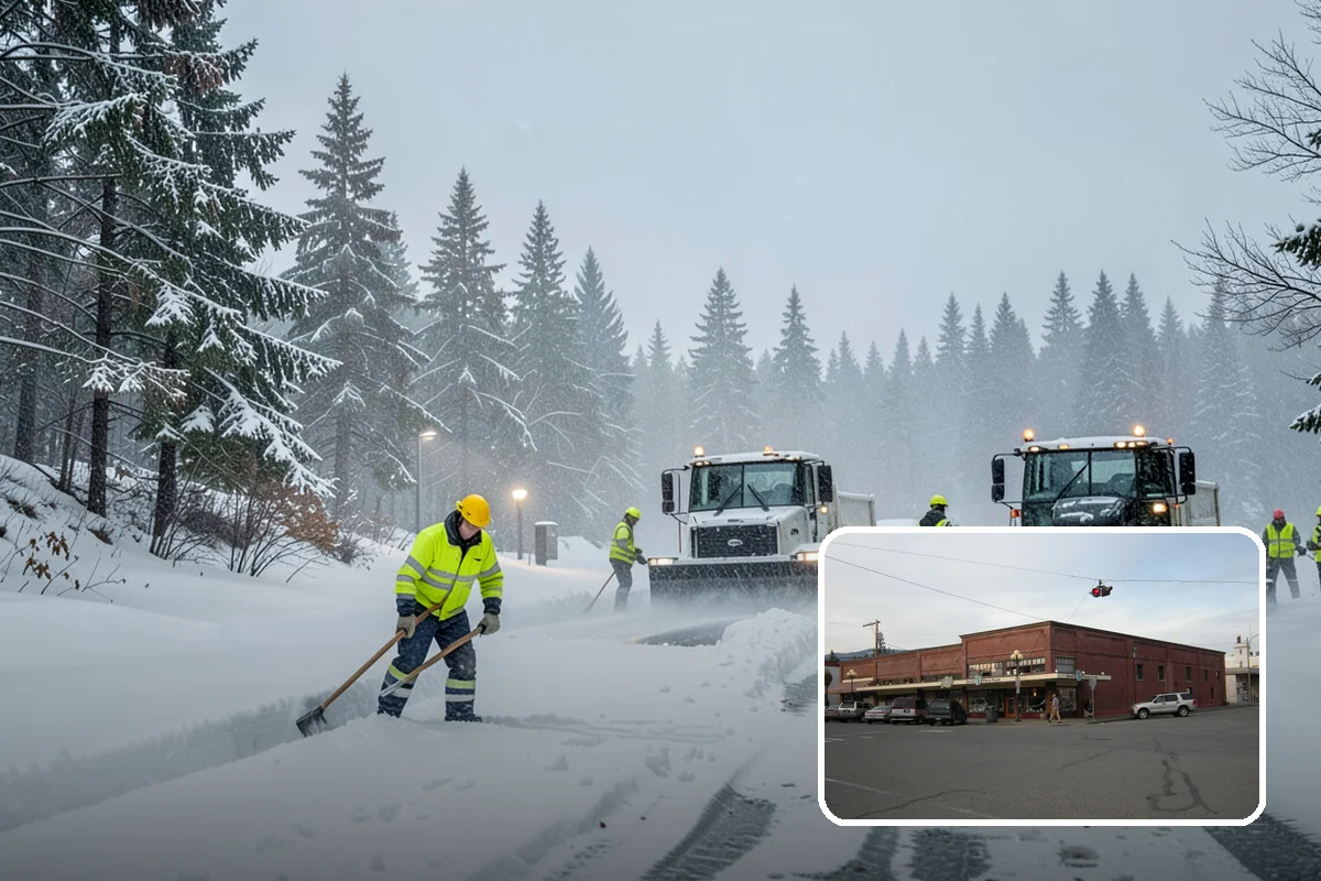 Manufacturing Plant Snow Removal in Sedro-Woolley, Skagit County, WA - Shipping and receiving yards open for inbound freight