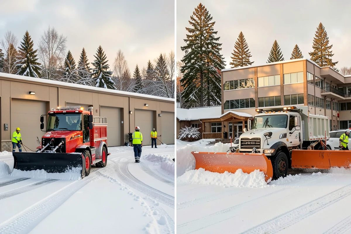 Manufacturing Plant Snow Removal in Sedro-Woolley, Skagit County, WA - Map shipping yards, inter-building routes, and worker lots