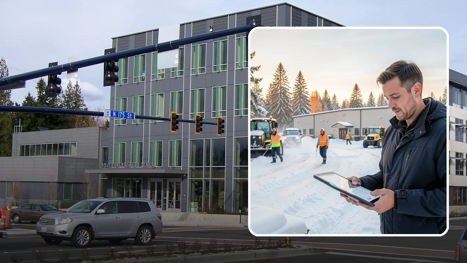 Manufacturing Plant Snow Removal in Shoreline, King County, WA - Keep raw materials arriving and finished goods shipping by having your plant's shipping yards, employee lots, and pedestrian...