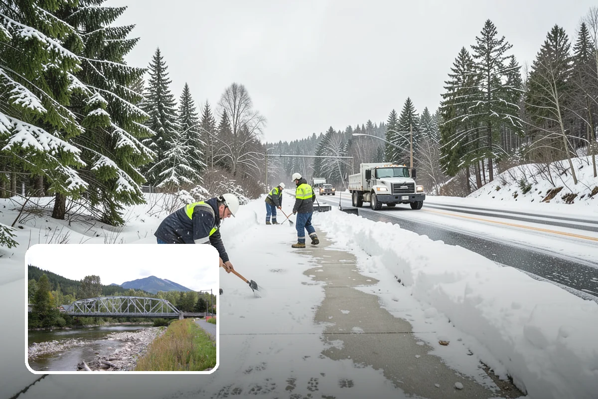 Manufacturing Plant Snow Removal in Skykomish, King County, WA - Shipping and receiving yards open for inbound freight