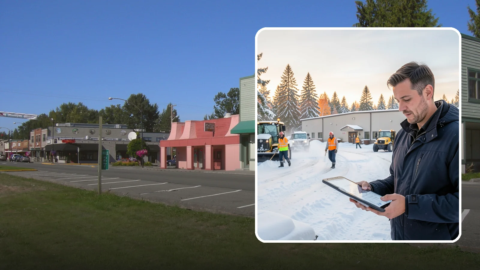 Manufacturing Plant Snow Removal in Snoqualmie, King County, WA - Keep raw materials arriving and finished goods shipping by having your plant's shipping yards, employee lots, and pedestrian...