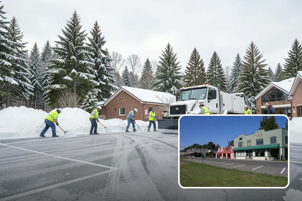Manufacturing Plant Snow Removal in Snoqualmie, King County, WA - Shipping and receiving yards open for inbound freight
