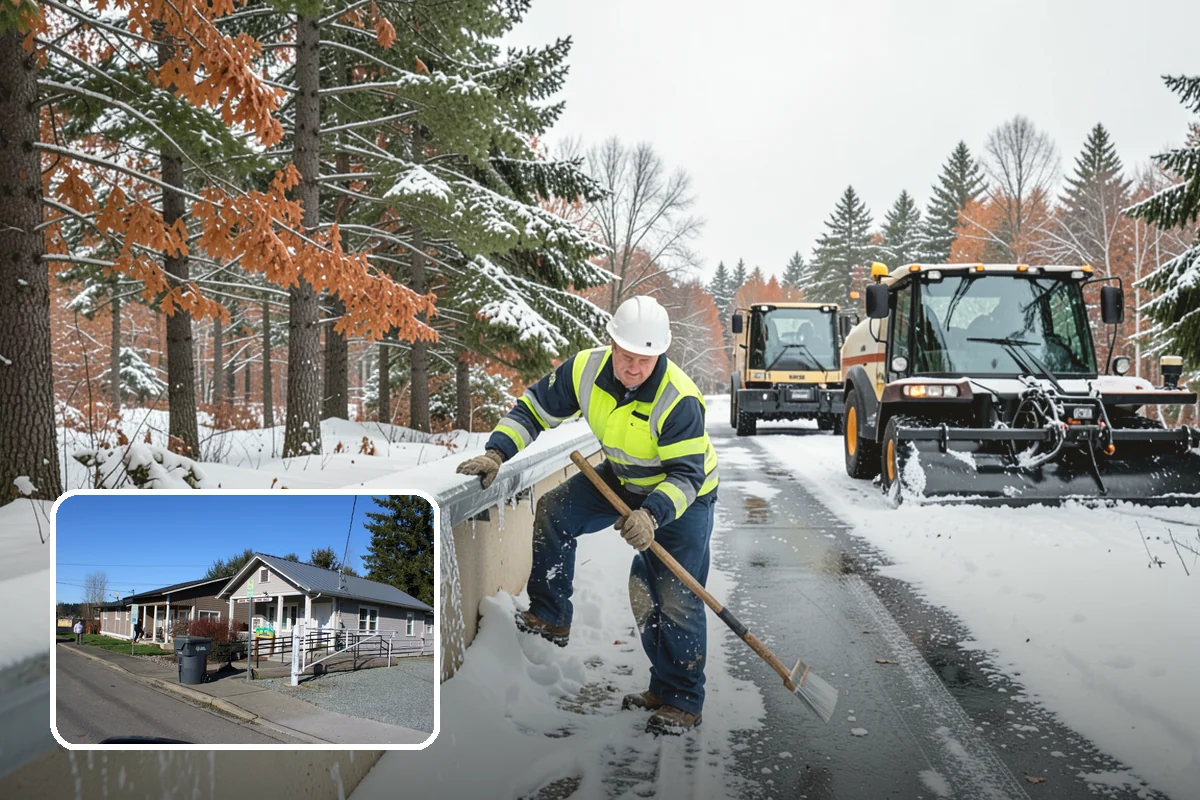 Manufacturing Plant Snow Removal in South Prairie, Pierce County, WA - Shipping and receiving yards open for inbound freight