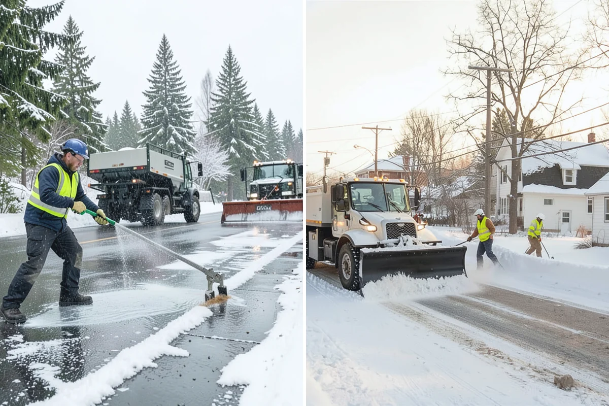 Manufacturing Plant Snow Removal in South Prairie, Pierce County, WA - Map shipping yards, inter-building routes, and worker lots