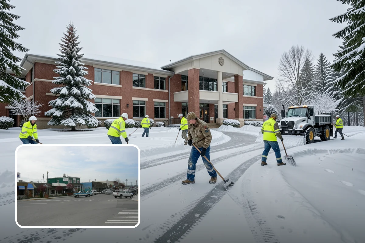 Manufacturing Plant Snow Removal in Stanwood, Snohomish County, WA - Shipping and receiving yards open for inbound freight